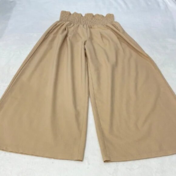 The Unbranded Brand Pants - UNBRANDED WOMENS SIZE XL Beige Wide-Leg PALAZZO Pants with Elastic Waist